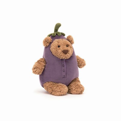 Jellycat Bartholomew Aubergine Bear Australia | 231068UOB